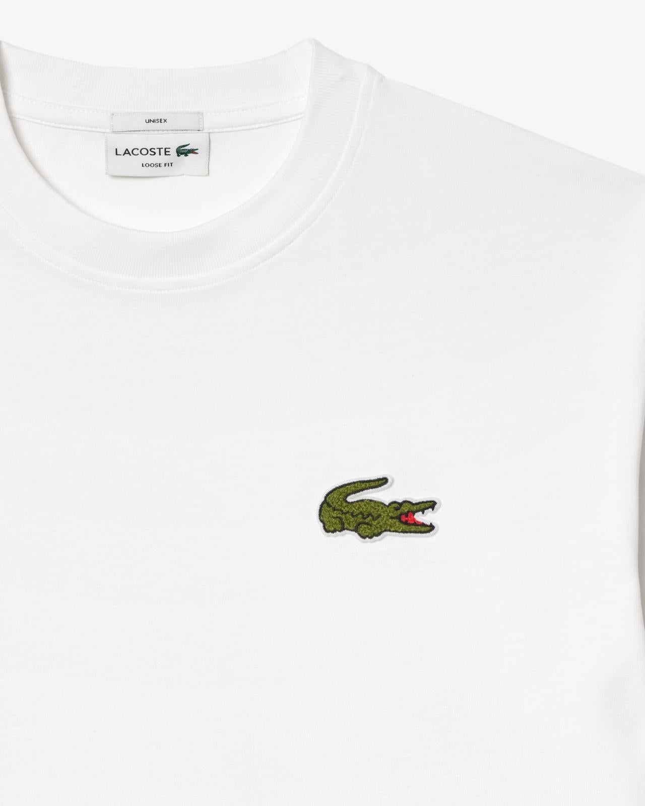 T-Shirt Lacoste con maxi coccodrillo in spugna