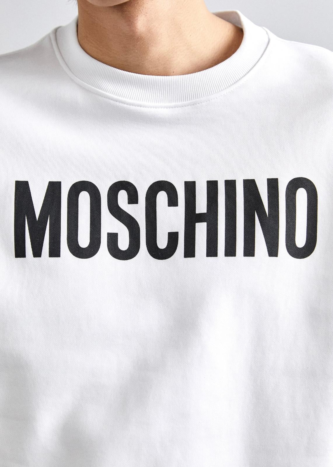 Felpa Moschino girocollo logata uomo