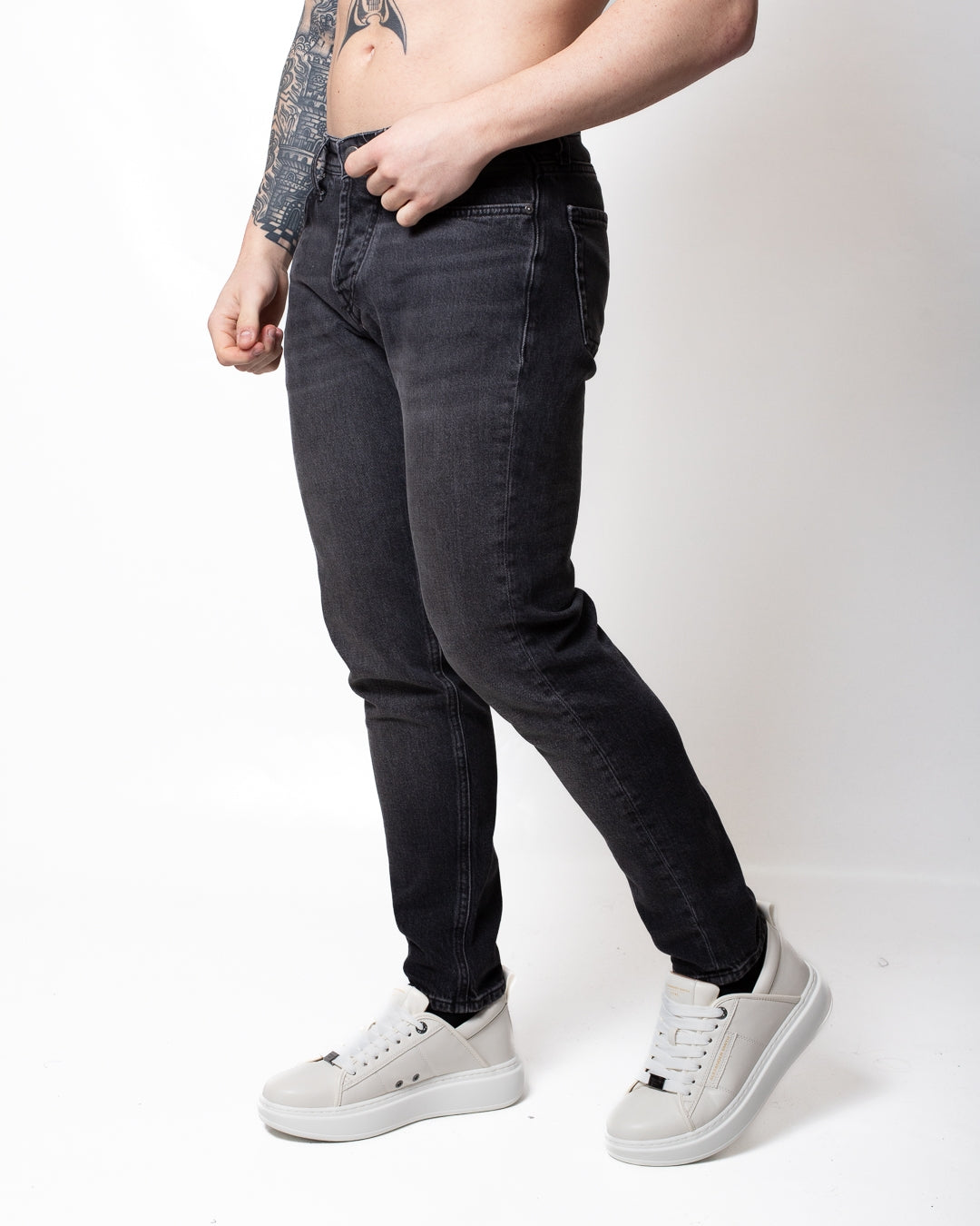 Jeans Liu Jo tapered in denim nero uomo