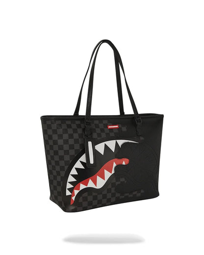 Borsa Sprayground nero unfinished shark tote