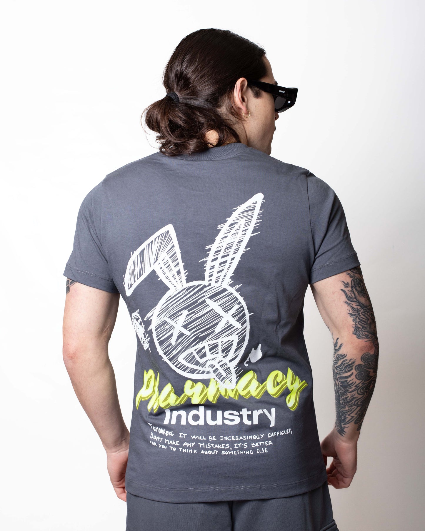 T-Shirt Pharmacy Industry stampa Bunny logata uomo