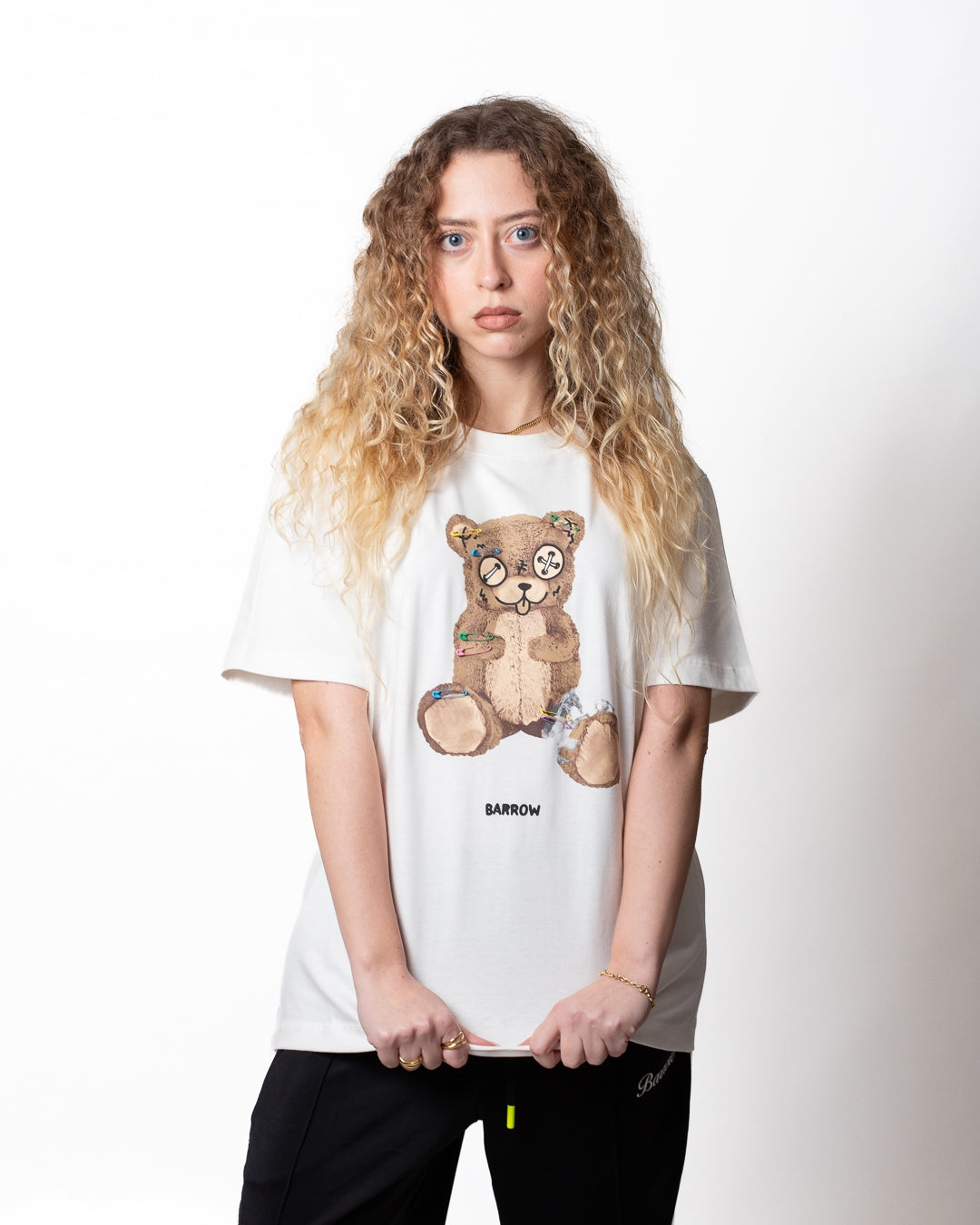 T-Shirt Barrow con stampa "Teddy" e spille