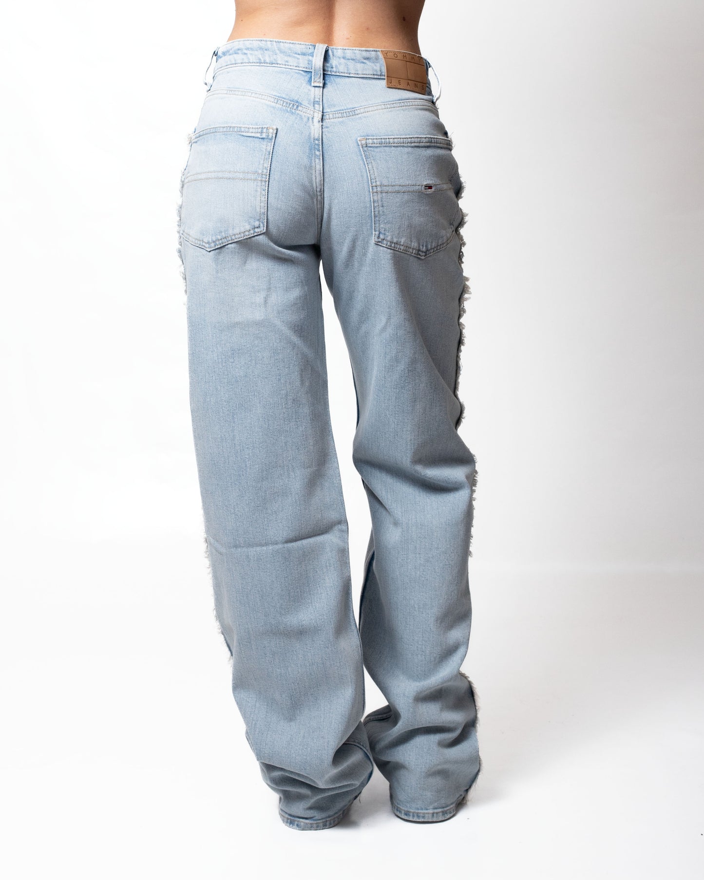 Jeans Tommy Jeans straight con frange laterali donna