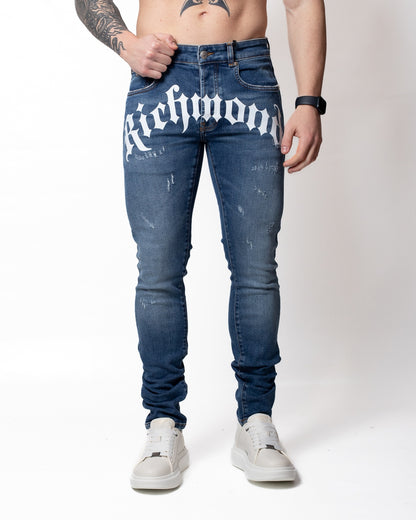 Jeans John Richmond skinny con logo frontale uomo