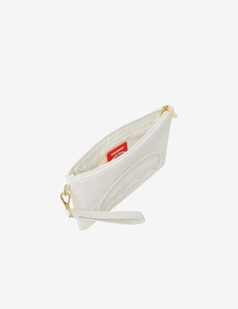 Pochette Sprayground bianco pearl sharkmouth pochette