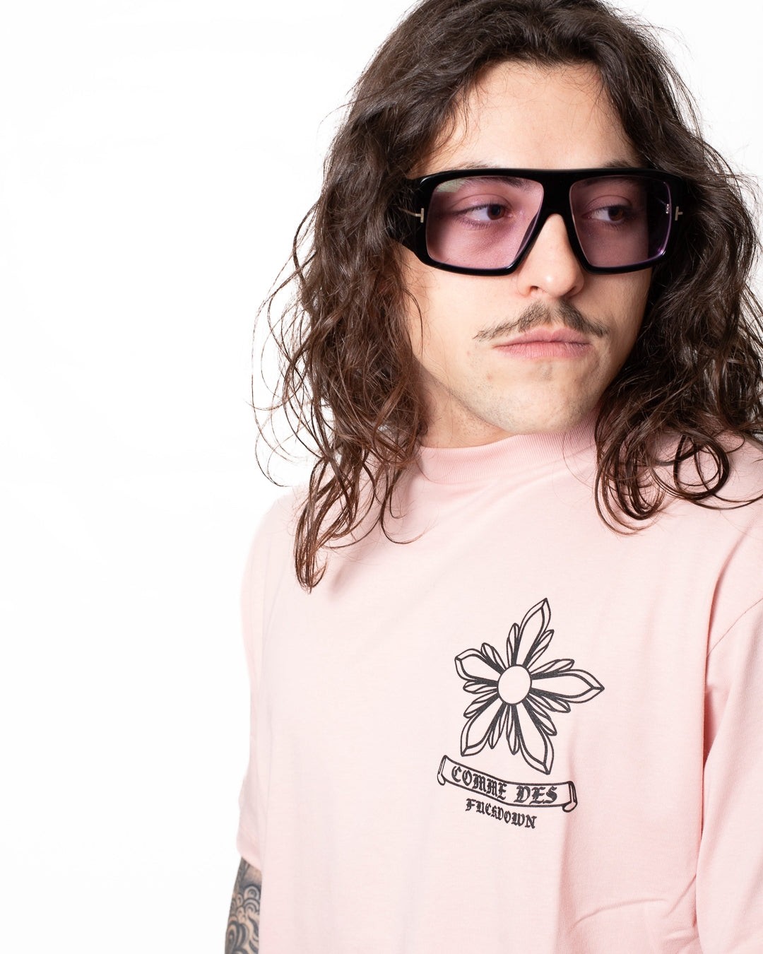 T-Shirt Comme des Fuckdown con stampa "Flower" uomo