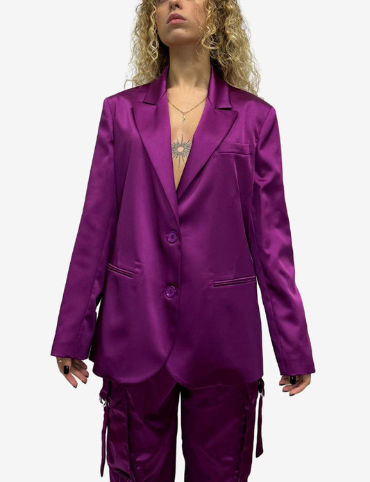 Giacca blazer Jayci' in raso monopetto donna