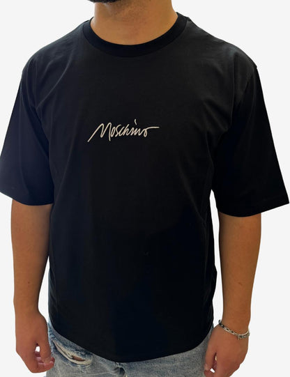 T-Shirt Moschino con ricamo Signature uomo