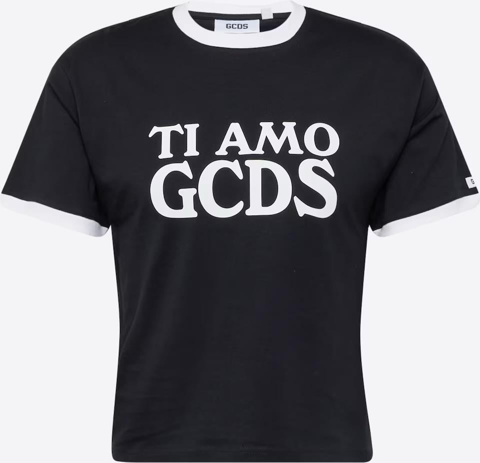 T-Shirt GCDS "Ti amo" con bordi a contrasto uomo