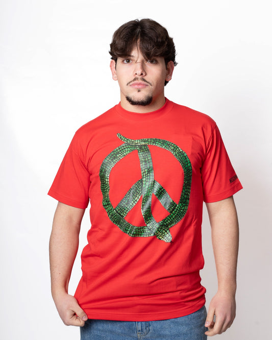 T-Shirt Moschino girocollo con maxi stampa "Sign of Peace" uomo