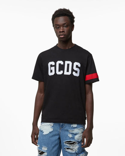 T-Shirt GCDS con fasce e ricamo uomo