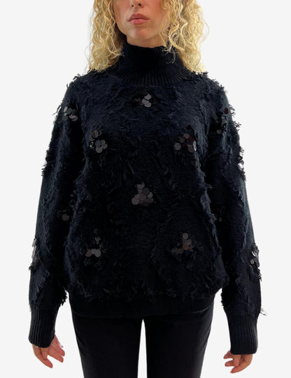 Maglia Nenette lupetto con paillettes donna