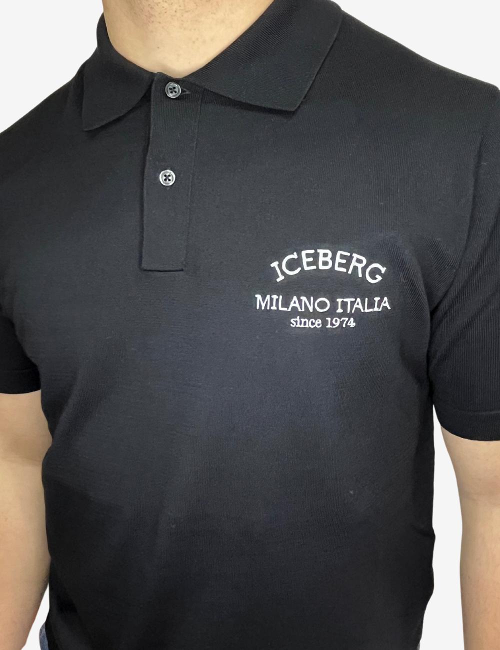 Polo Iceberg in maglia con ricamo logato uomo