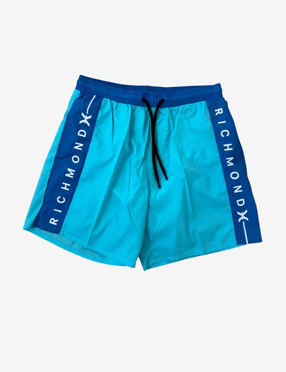 Costume boxer Richmond X bicolor con bande laterali uomo