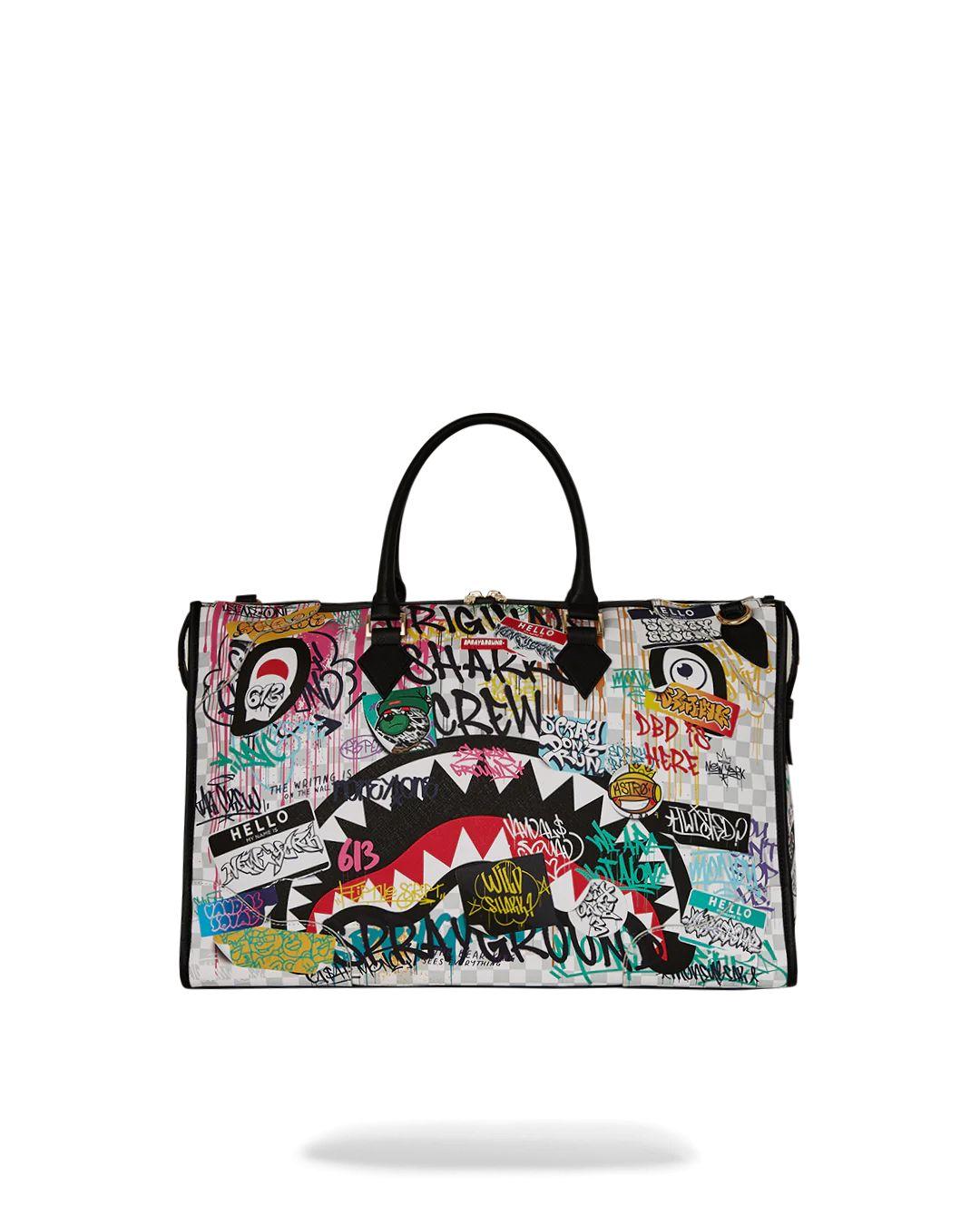 Borsone Sprayground bianco create another day piramid duffle