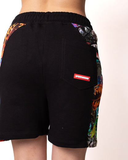 Shorts Sprayground "All the Shark Raglan" in felpa