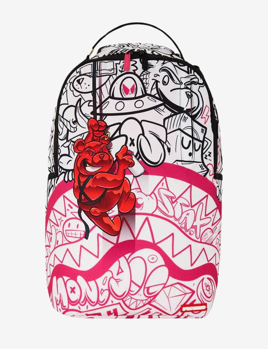 Zaino Sprayground rosa diablo bear repel graffiti dlxsr backpack