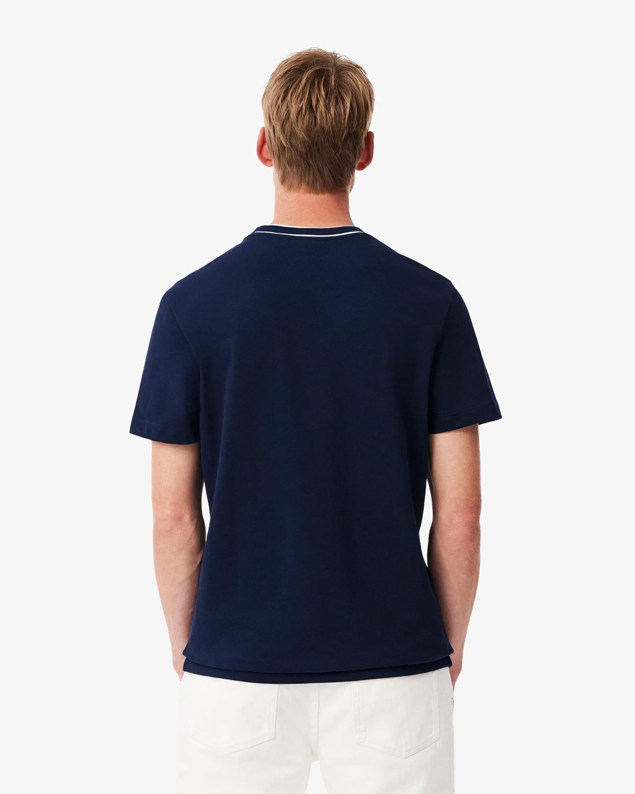 T-Shirt Lacoste con girocollo a righe uomo