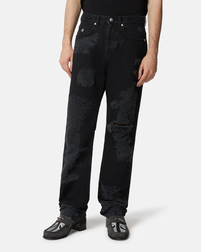 Jeans John Richmond straight con dettagli detsroyed uomo