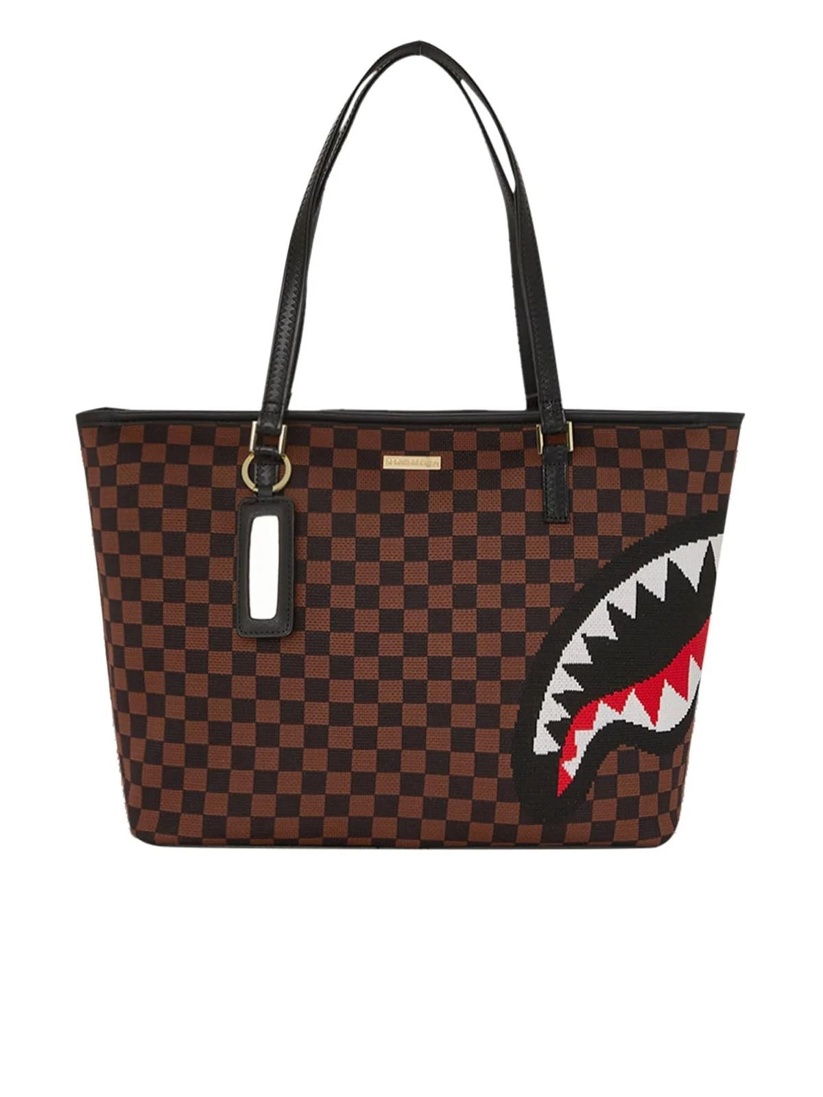 Borsa Sprayground marrone knit sharks in paris 2.0 tote