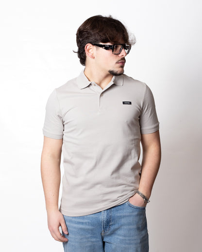 Polo Calvin Klein basic con logo in gomma uomo