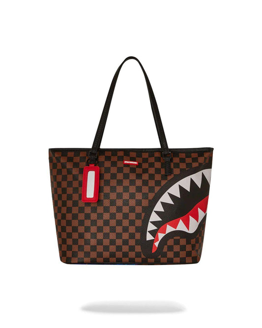 Borsa Sprayground marrone glow in the dark city of light tote