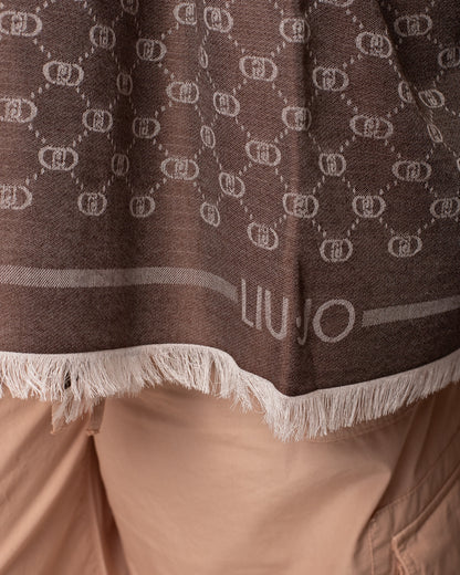 Pashmina Liu Jo con logo jacquard uomo