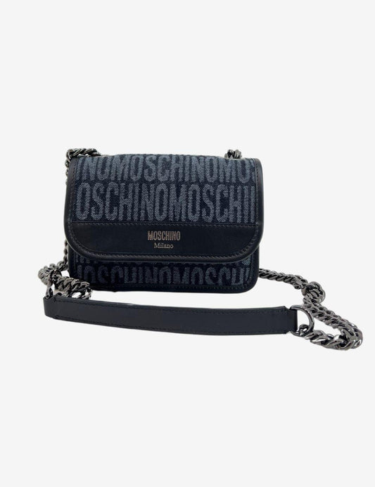 Borsa Moschino effetto denim con tracolla donna