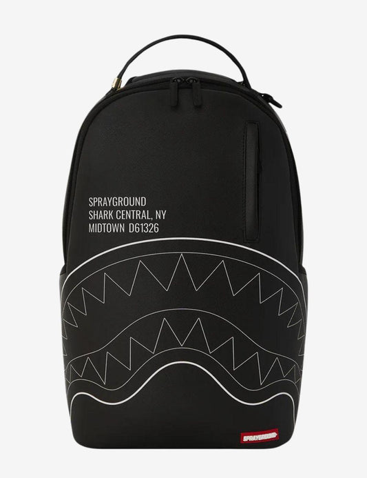 Zaino Sprayground nero shark central black outline dlxsv backpack