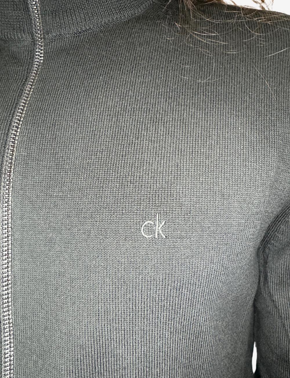 Maglia Calvin Klein in lana merino full zip uomo