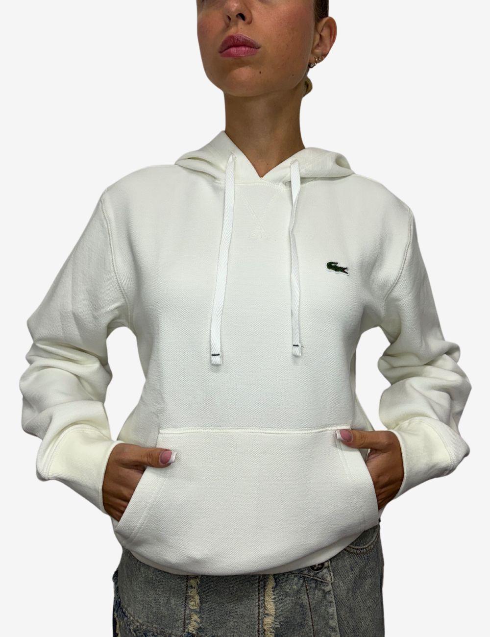 Felpa Lacoste con cappuccio logo ricamato donna