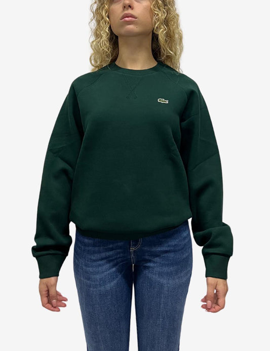 Felpa Lacoste girocollo con maniche raglan e logo donna