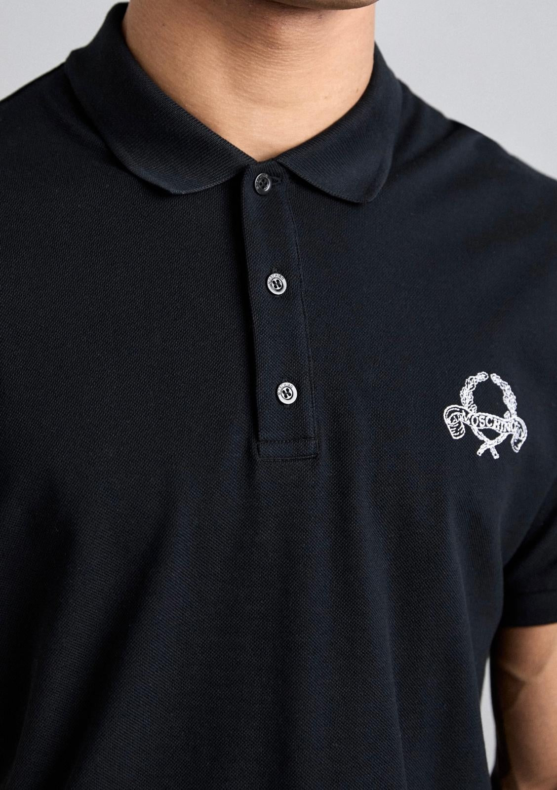 Polo Moschino con ricamo uomo