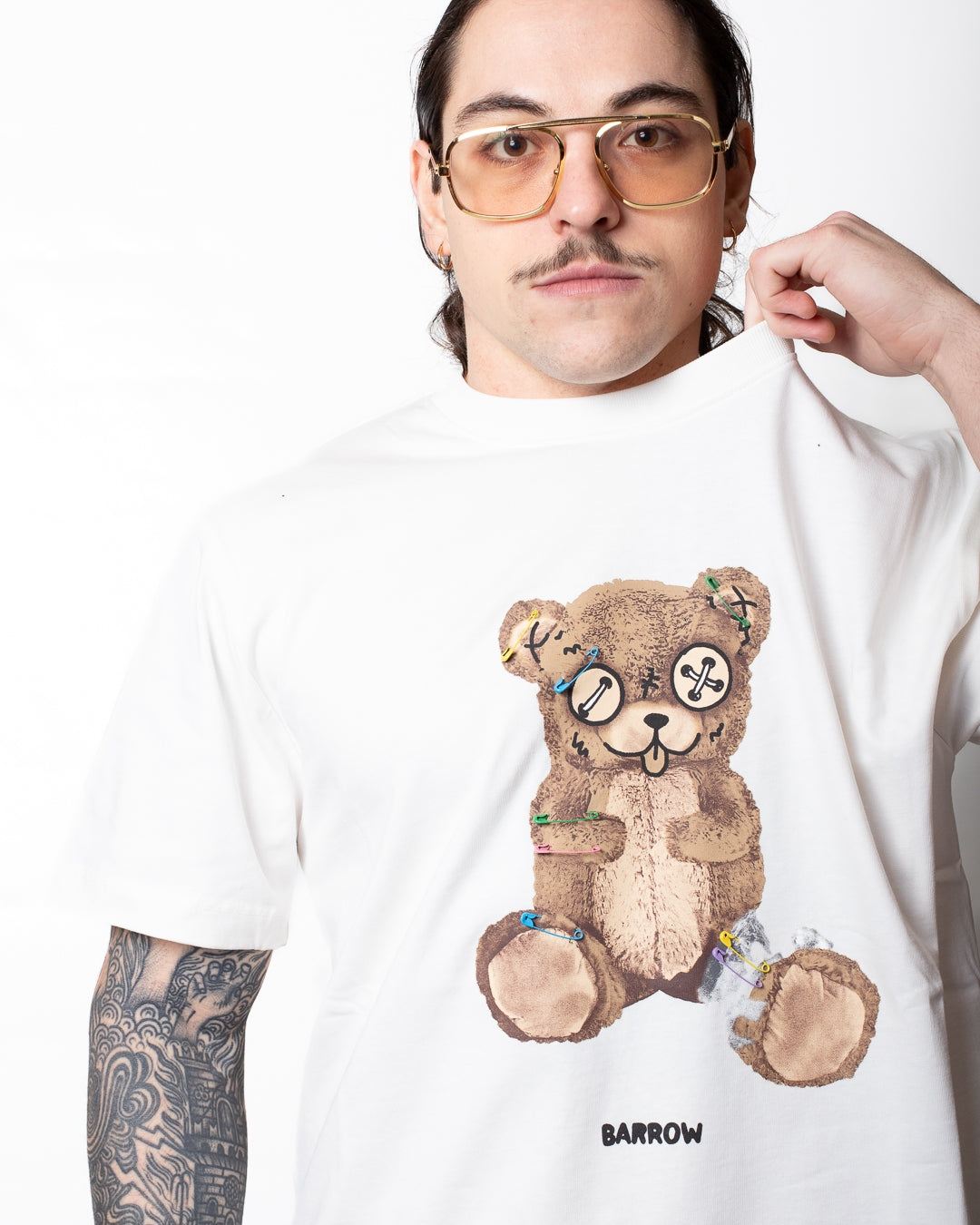 T-Shirt Barrow con stampa "Teddy" e spille