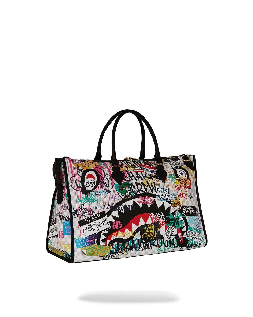 Borsone Sprayground bianco create another day piramid duffle