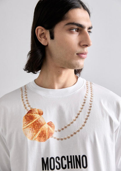 T-Shirt Moschino con stampa "Croissant"