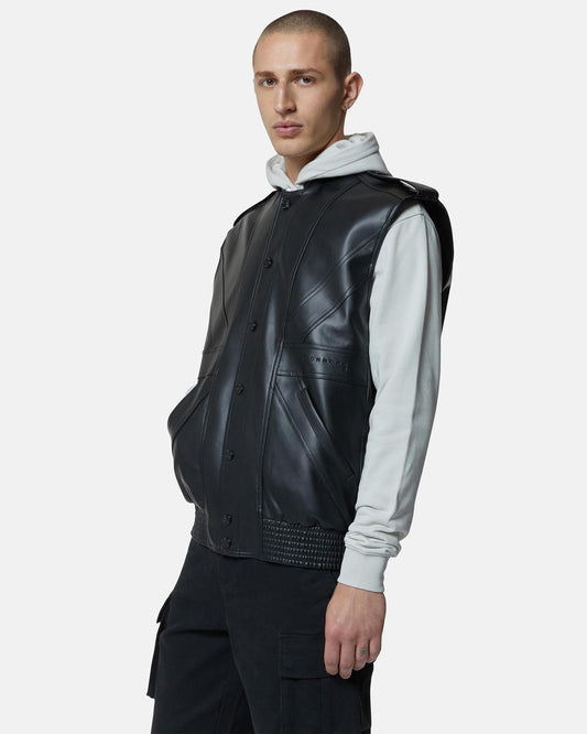 Gilet Richmond X in ecopelle con ricamo uomo