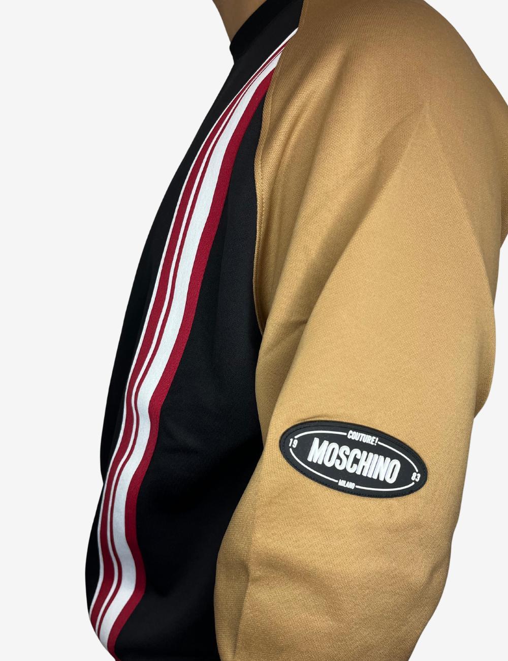 Felpa Moschino girocollo con logo in gomma uomo