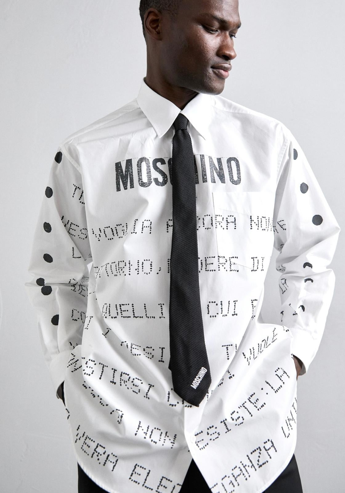 Camicia Moschino "Message Print" uomo