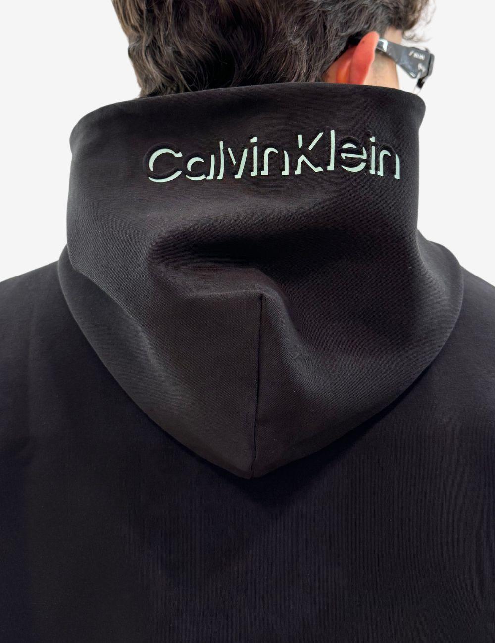 Felpa Calvin Klein fullzip con cappuccio logata uomo