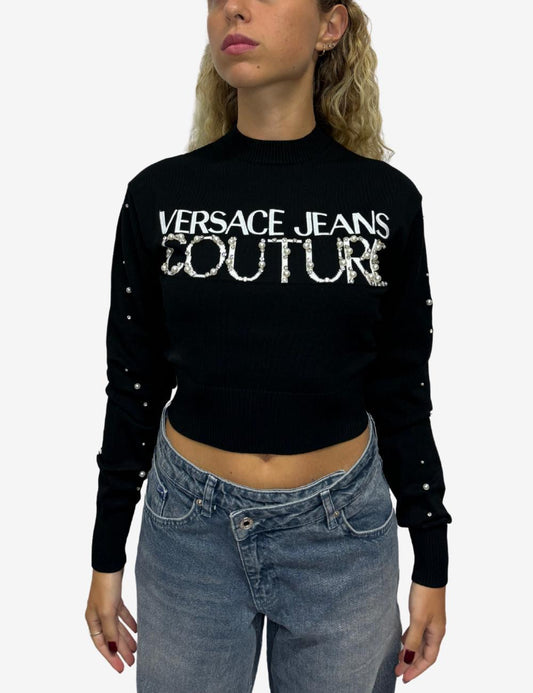 Maglia Versace Jeans Couture decorata con logo donna