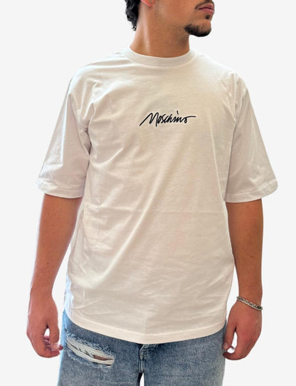 T-Shirt Moschino con ricamo Signature uomo