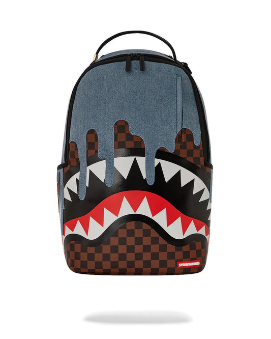 Zaino Sprayground marrone fabric house shark drip dlxsv backpack