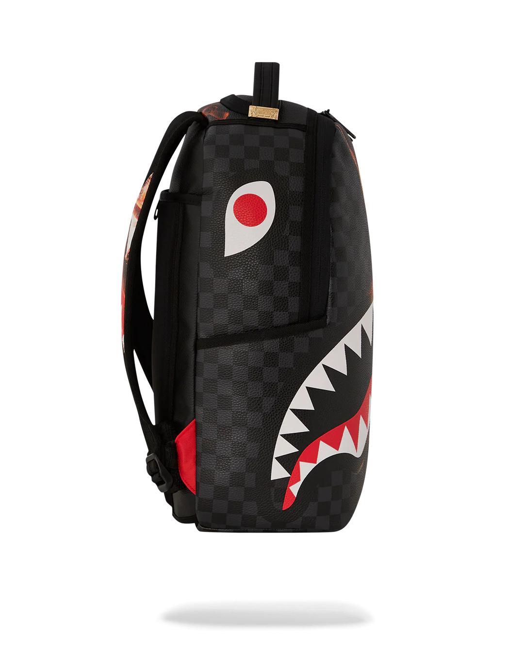 Zaino Sprayground nero shark fire check dlxsv backpack