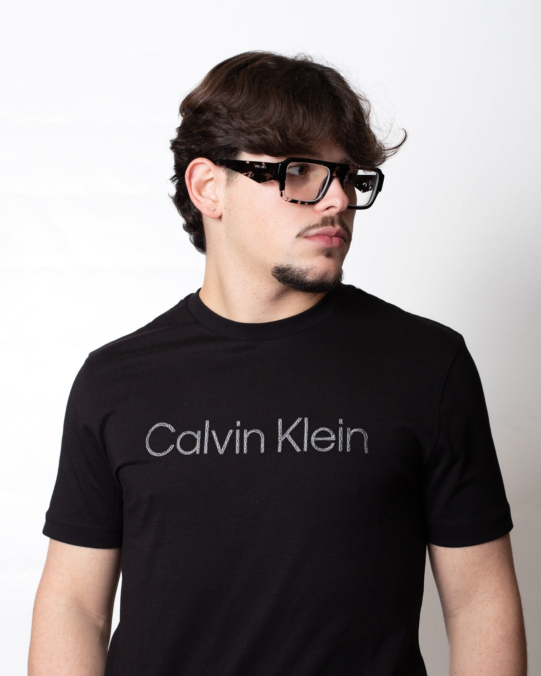 T-Shirt Calvin Klein basic con maxi logo ricamato uomo