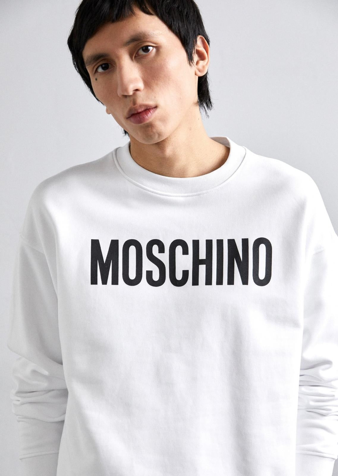 Felpa Moschino girocollo logata uomo