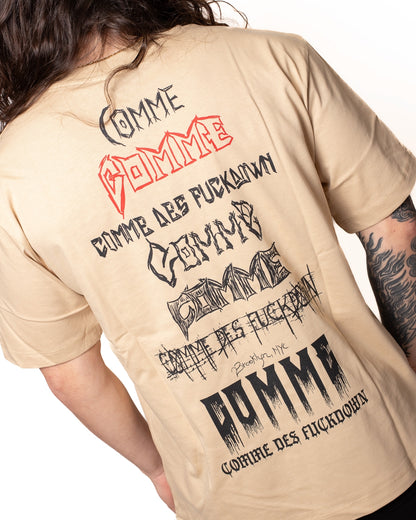 T-Shirt Comme des Fuckdown con stampa gothic uomo