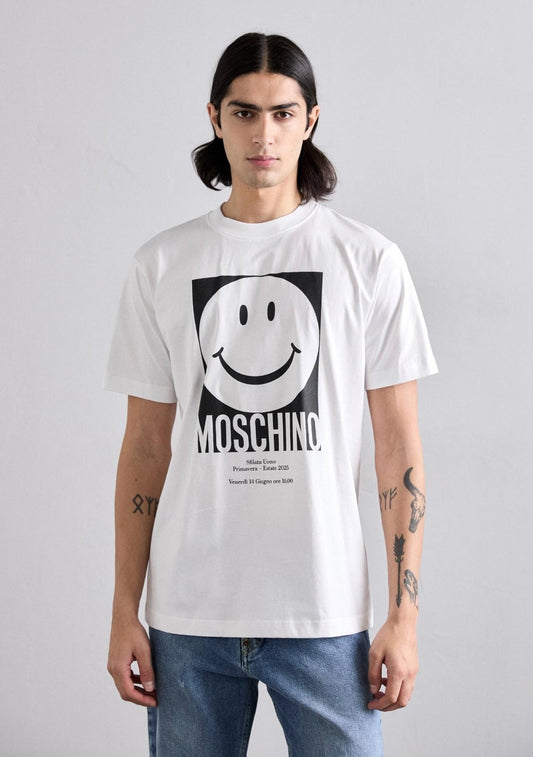 T-Shirt Moschino con maxi stampa "Smiley" uomo