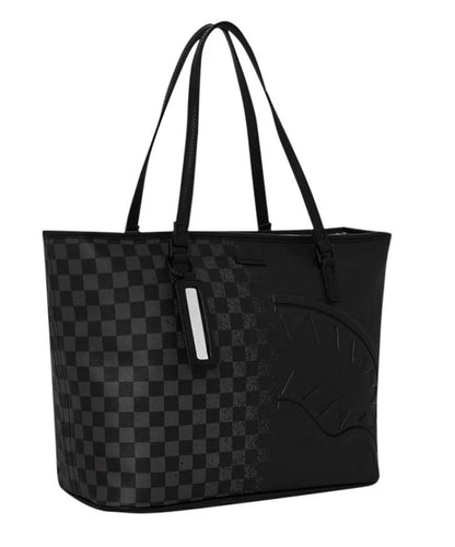 Borsa Sprayground nero half spritz black/grey check tote