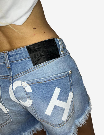 Short John Richmond in denim con logo donna